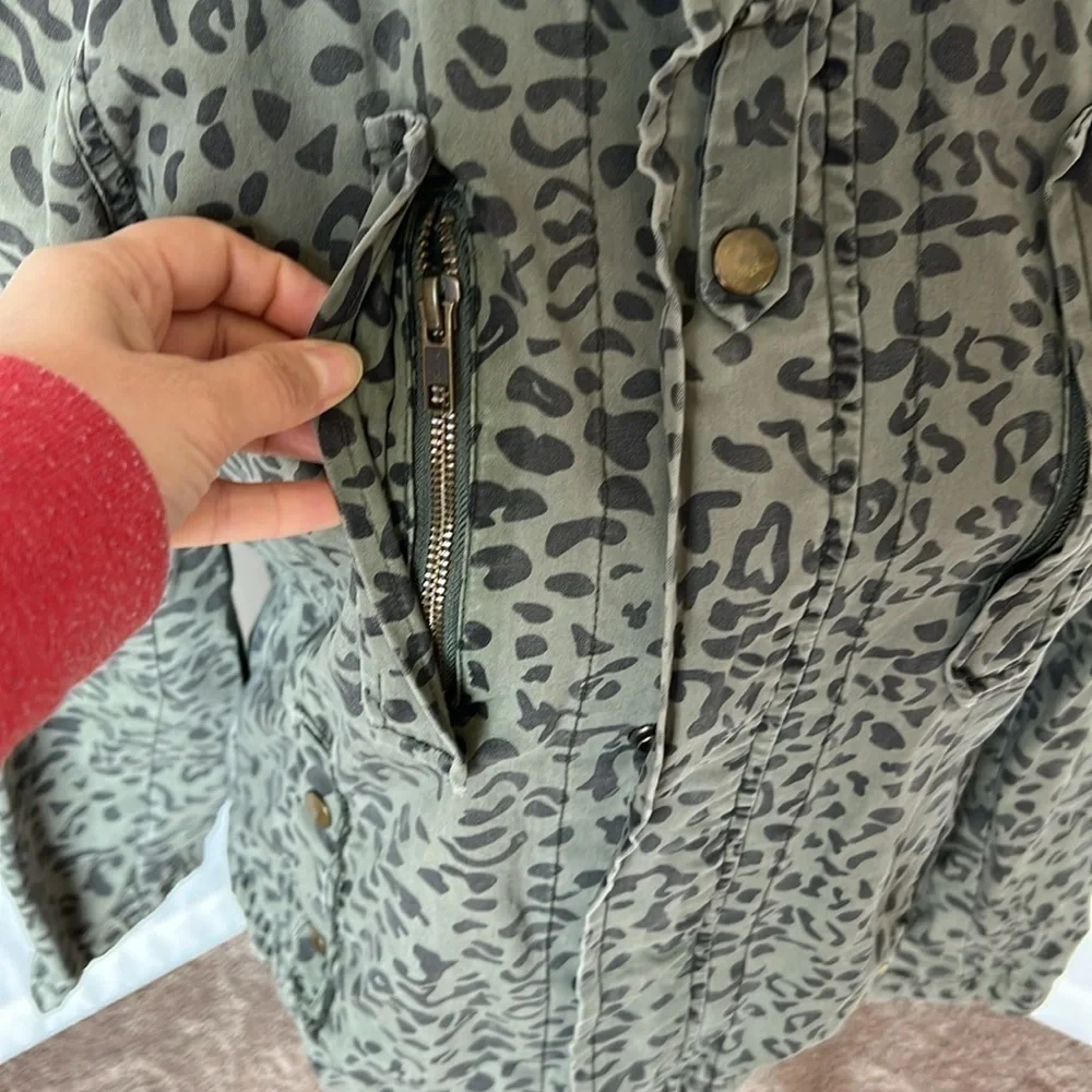 Obey Military Style Leopard Print Jacket